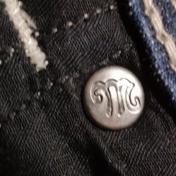 Miss Me Women Dark Wash Low Rise Capris 30 Y2Kcore Casual Comfy Distressed Jean - Picture 14 of 16